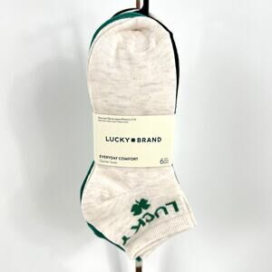 NEW Lucky Brand Women's Everyday Comfort Active Logo Socks 6 Pair Quarter Crew